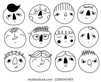 Funny characters expression illustration set