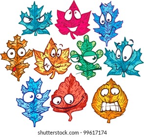 funny characters leaves