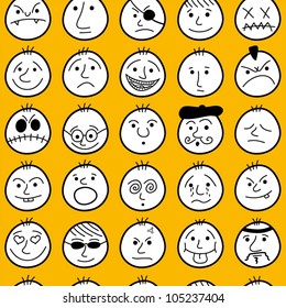 Funny characters. Seamless pattern.
