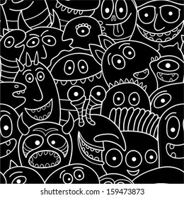 Funny characters seamless pattern. 