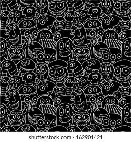 Funny characters seamless pattern. 