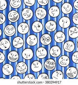 Funny characters. Seamless pattern.