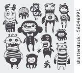 funny characters set. vector illustration.