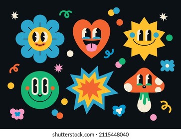 Funny characters set. Vector illustration.