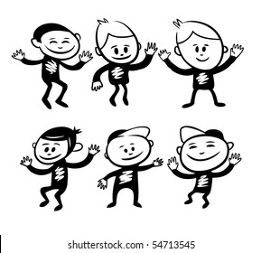 Funny characters set. Vector illustration.