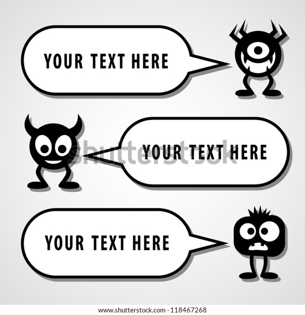 Funny Characters Speech Bubbles Stock Vector Royalty Free 118467268
