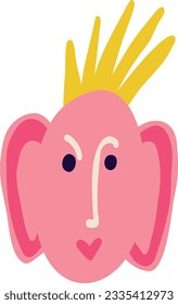 Funny charming man with awesome face with big ears. Illustration in a modern hand-drawn childish style