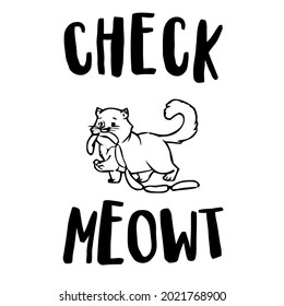 funny check meowt wo long design vector illustration for use in design and print wall art poster canvas