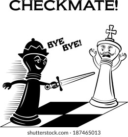 Funny Checkmate cartoon. EPS10