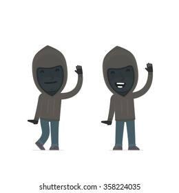 Funny and Cheerful Character Anonymous Hackers welcomes viewers. for use in presentations, etc.