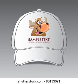 funny cheerful emblem on a cap