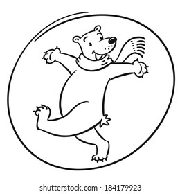 Funny cheerfully polar bear