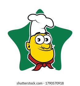 Funny chef cartoon illustrartion vector