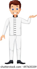 funny chef cartoon posing