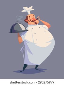 Funny chef character. Isolated vector illustration.