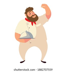 funny chef character worker occupation restaurant vector illustration