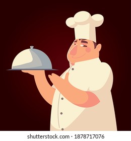 funny chef character worker professional restaurant vector illustration