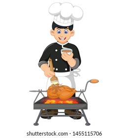 Funny Chef Cooking Cartoon For Your Design