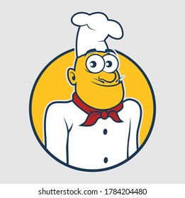 Funny chef with emblem illustration vector