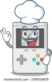 Funny Chef handheld game Scroll cartoon character wearing white hat