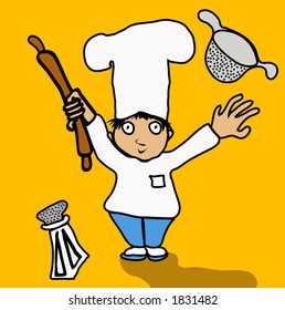 funny chef illustration