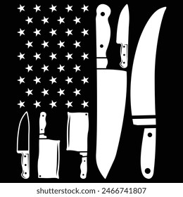 Divertido Cuchillo De Chef Diseño De Bandera Americana Para Hombres Mujeres Patriot T-Shirt