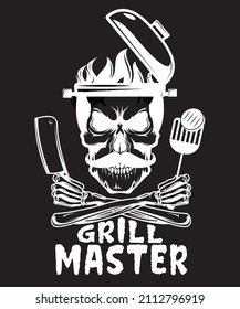 Funny Chef Life Grill Master  BBQ T-shirt design