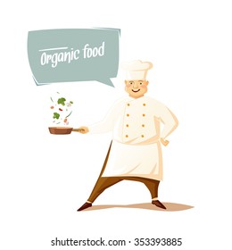 Funny chef on a white background. Vector illustration.