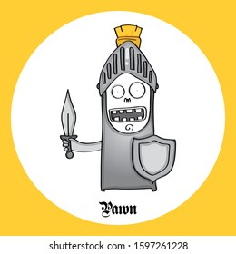 funny chess characters. Chess icons. Pawn
