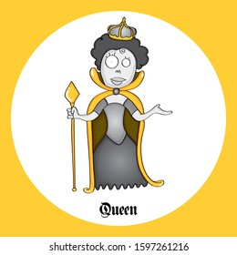 funny chess characters. Chess icons. Queen