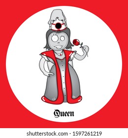 funny chess characters. Chess icons. Queen