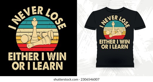 Funny Chess Player Retro Vintage Chess Board T-shirt Design