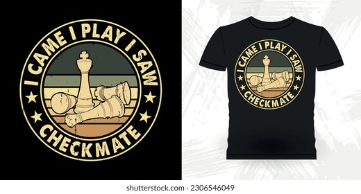Funny Chess Player Retro Vintage Chess Board T-shirt Design