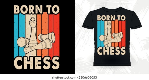 Funny Chess Player Vintage Chess Board T-shirt Design