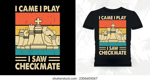 Funny Chess Player Vintage Chess Board T-shirt Design