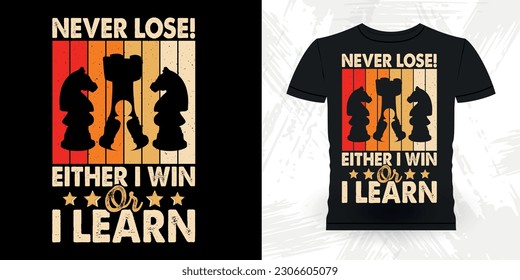 Funny Chess Player Vintage Chess Board T-shirt Design