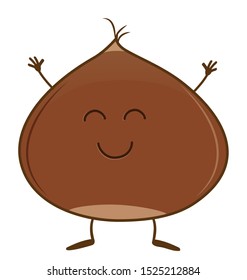funny chestnut character mascot isolated on white