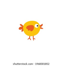 Funny chick cartoon vector on a white background