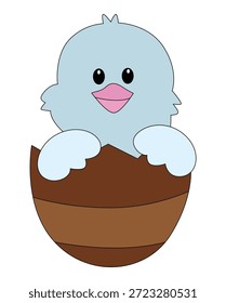 Funny chick in the egg vector illustration