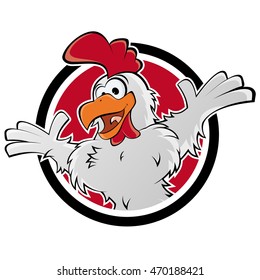 funny chicken in a badge