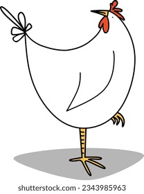 Funny chicken cartoon, funny chicken character, chicken vector