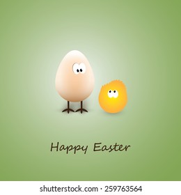 Funny Chicken Eggs - Happy Easter Card