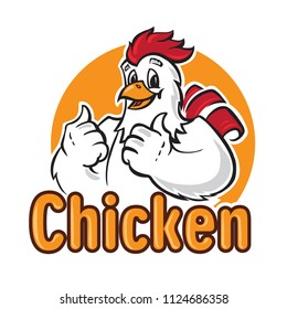 Funny Chicken Logo On White Background Stock Vector (Royalty Free ...