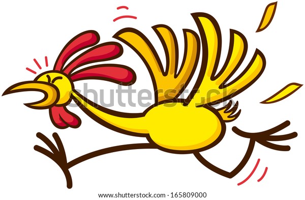 Funny Chicken Looking Anxious Worried While Stock Vector (Royalty Free ...