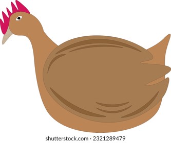 Funny chicken on a white background, children's drawing.
