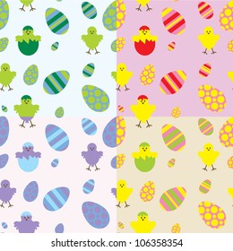 Funny chicken seamless background//Vector illustration