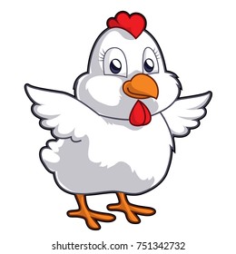 funny chicken vector cartoon isolated