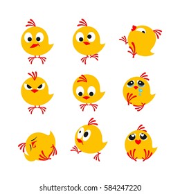 funny chickens set