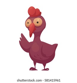 Funny chicken.Vector illustration isolate on a white background