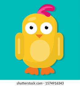 funny chicks isolated vector  illustration in flat style